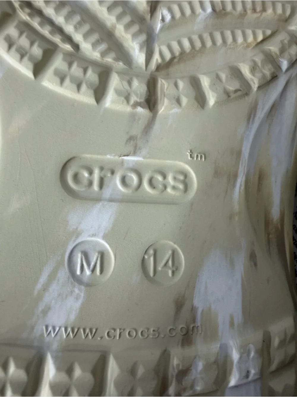 CROCS mens Beige Marble Print Slide Sandals size 14 New w tags